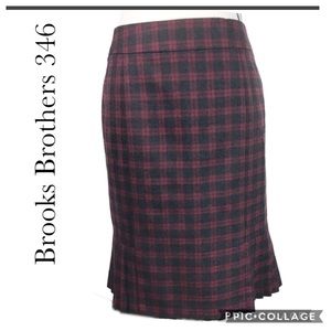 346 Brooks Brothers 100% wool plaid skirt